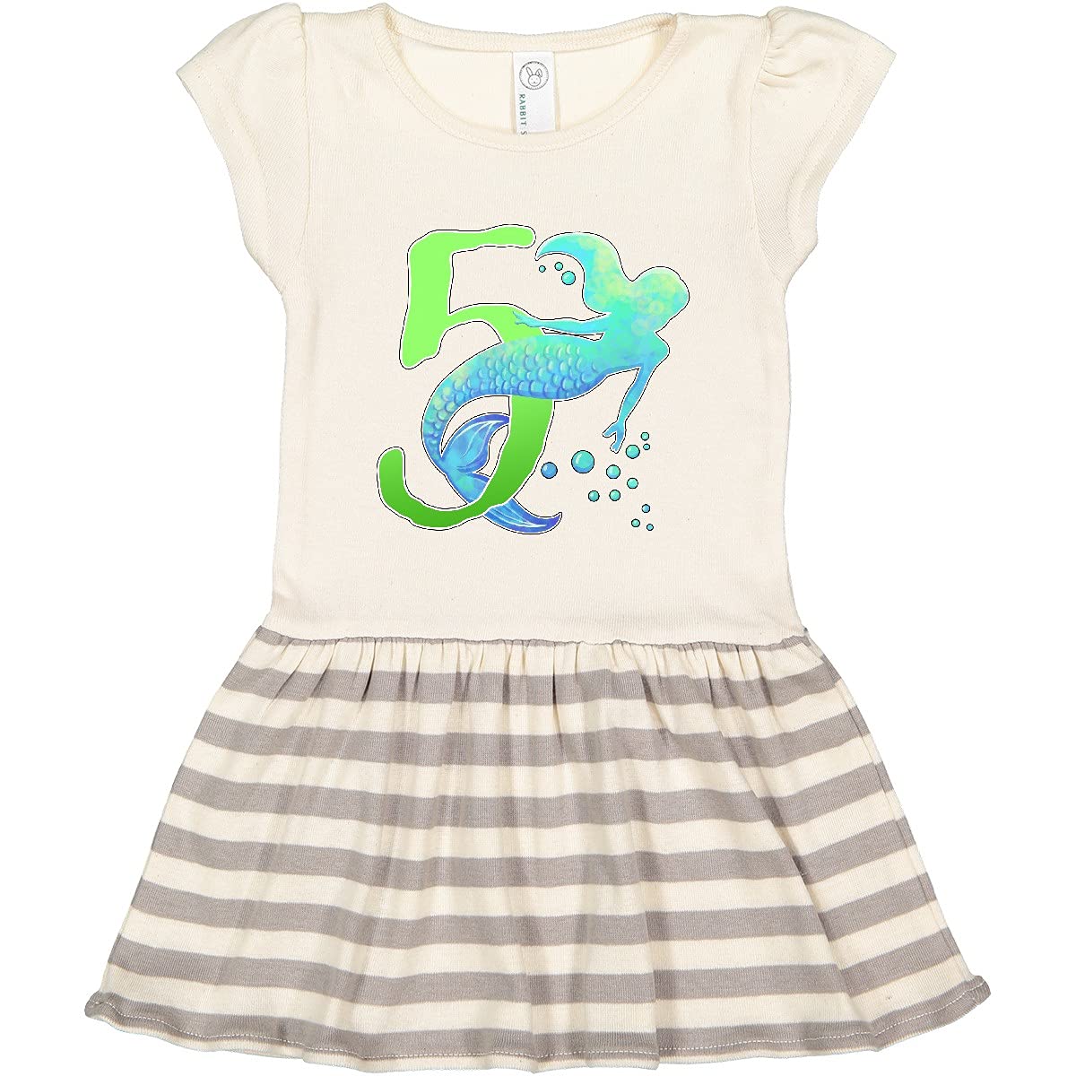 Inktastic Fifth Birthday Mermaid Toddler Dress - Cute & Comfortable Girls' Party Outfit for Birthday Celebrations, Beach Trips & Special Occasions