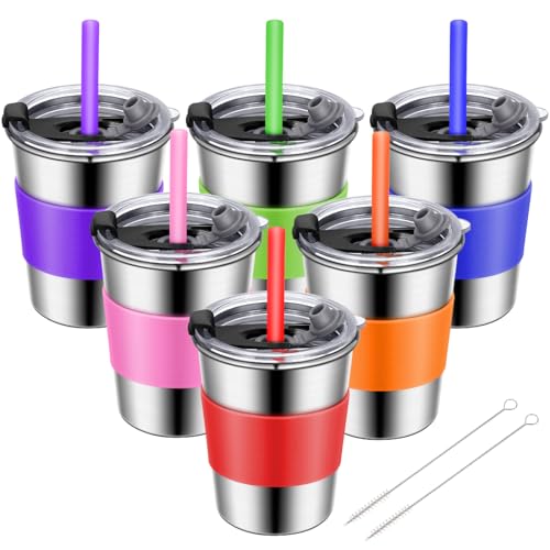 6pack rainbow colors with straws
