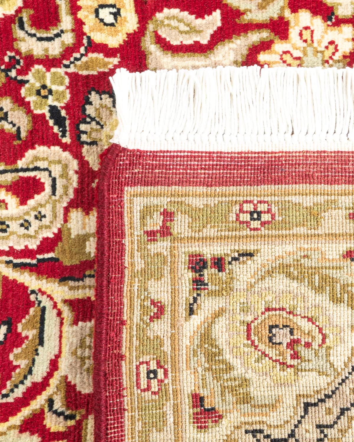 Handmade Wool Oriental Mogul Red 4x6 Area Rug - Traditional Hand-Knotted One-of-a-Kind Design for Living Room, Bedroom & Office Decor