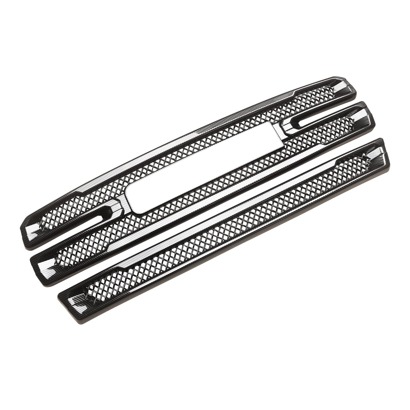 Carbon Fiber Style ABS Front Grille Overlay for 2019-2022 GMC Sierra 1500 SLT AT4 - Upgrade Your Truck's Appearance for Off-Road & Street Driving