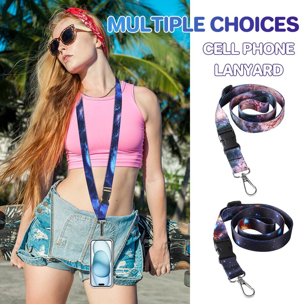 Adjustable Universal Phone Lanyard with 6 Tether Tabs - Crossbody Neck Strap Compatible with All Smartphones (3 Pack) - Perfect for Work, Travel, and Outdoor Activities