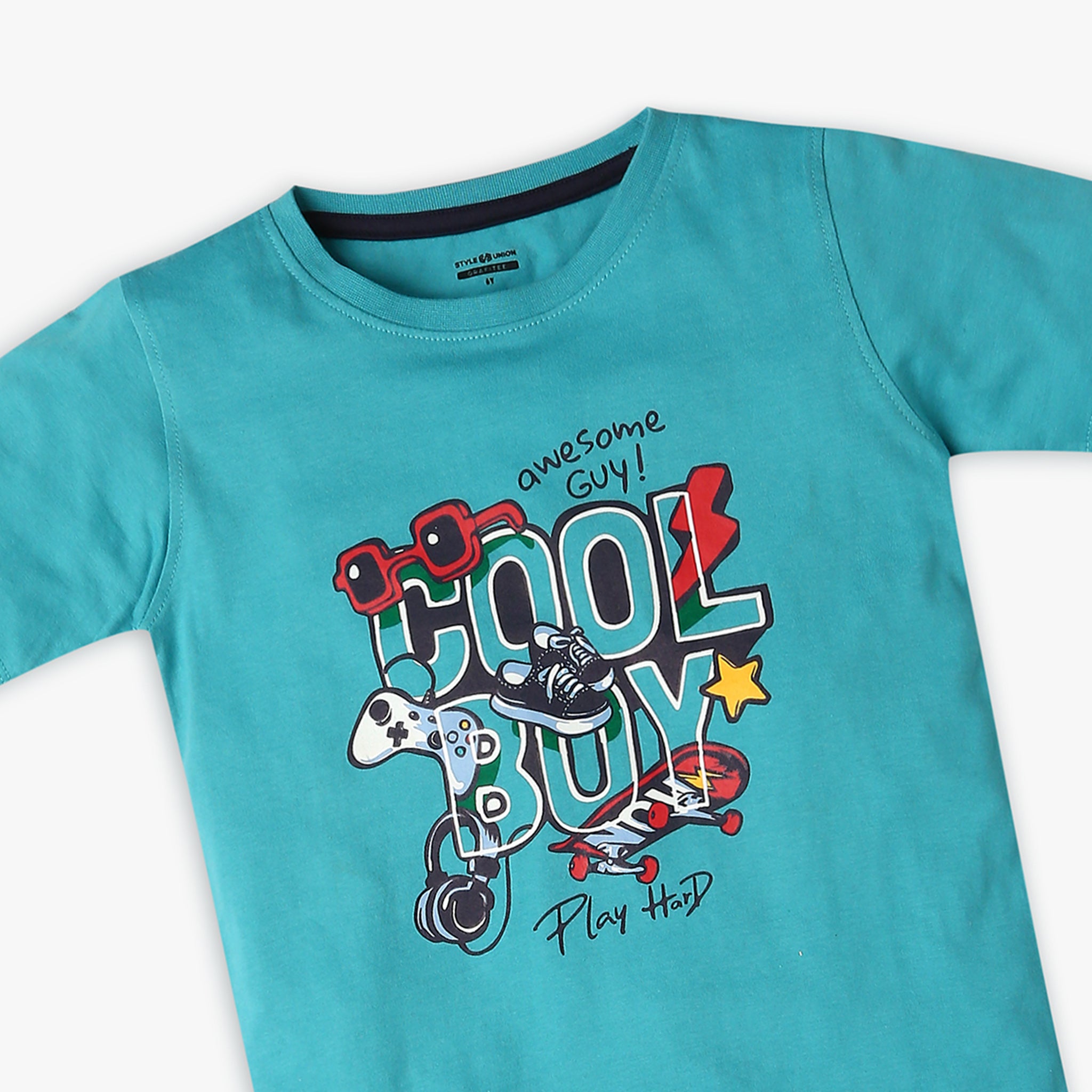 Boys' Regular Fit Graphic T-Shirt - Cool & Comfortable Cotton Tee for School, Play & Everyday Wear