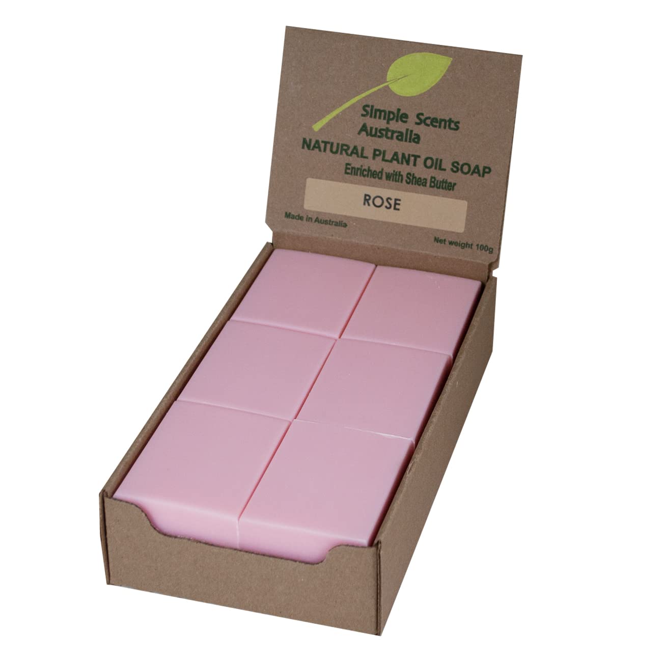 Rose Scented Natural Soap Bars (12 Pack) - Moisturizing Shea Butter Soap for Bath & Body Care