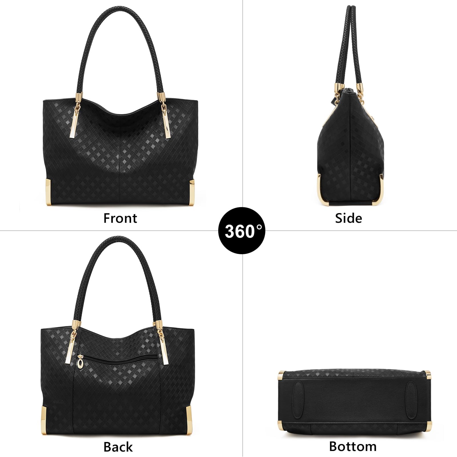 FOXLOVER Large Capacity Tote Handbags for Women - Fashion Top Handle Shoulder Bags & Purses, Minimalist Design Work Bag, Travel, Shopping & Everyday Use