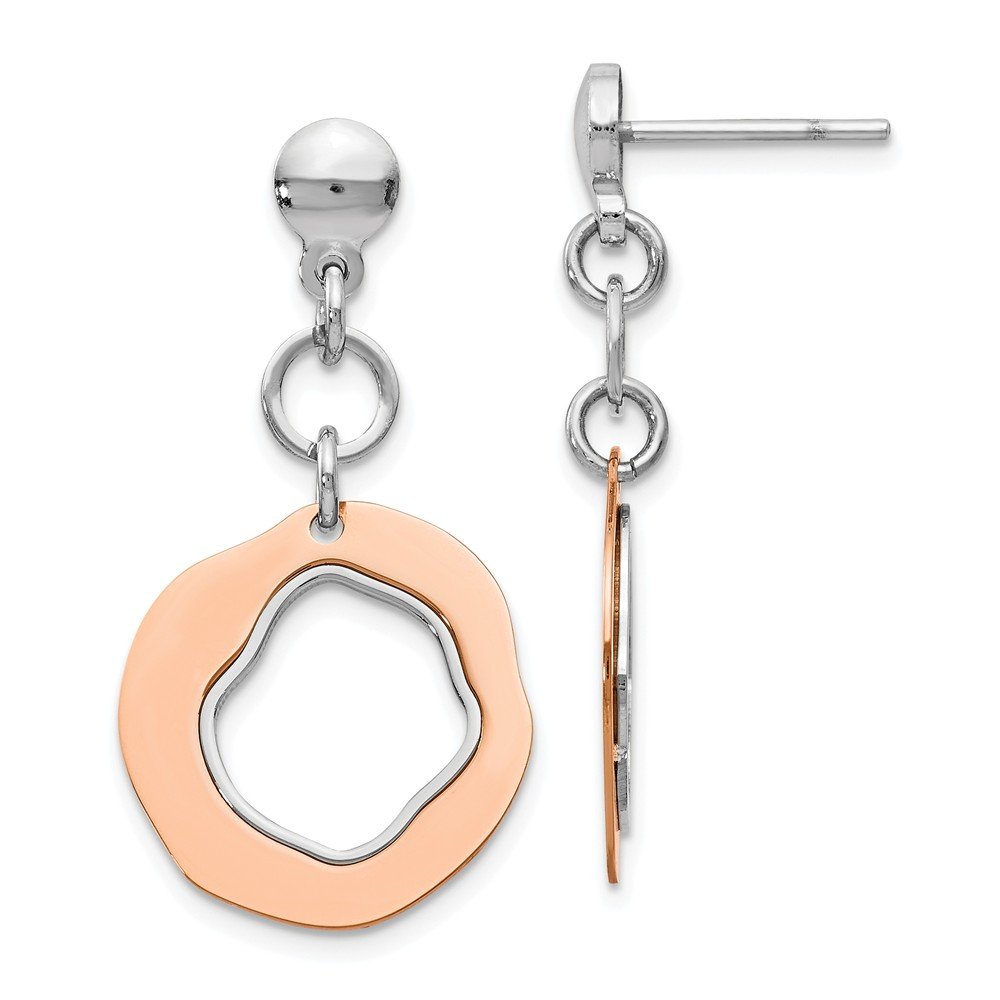Jewels By Lux Leslie's Sterling Silver Rose Gold-Plated Dangle Earrings for Women - Elegant Post Earrings for Parties, Weddings & Everyday Wear