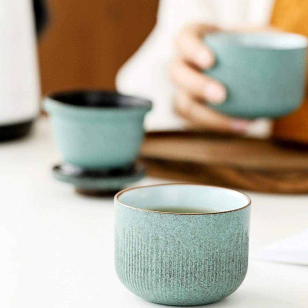 Portable Ceramic Travel Tea Set - Compact Tea Cup & Teapot Kit for On-the-Go Brewing | Perfect for Camping, Office, and Travel Use