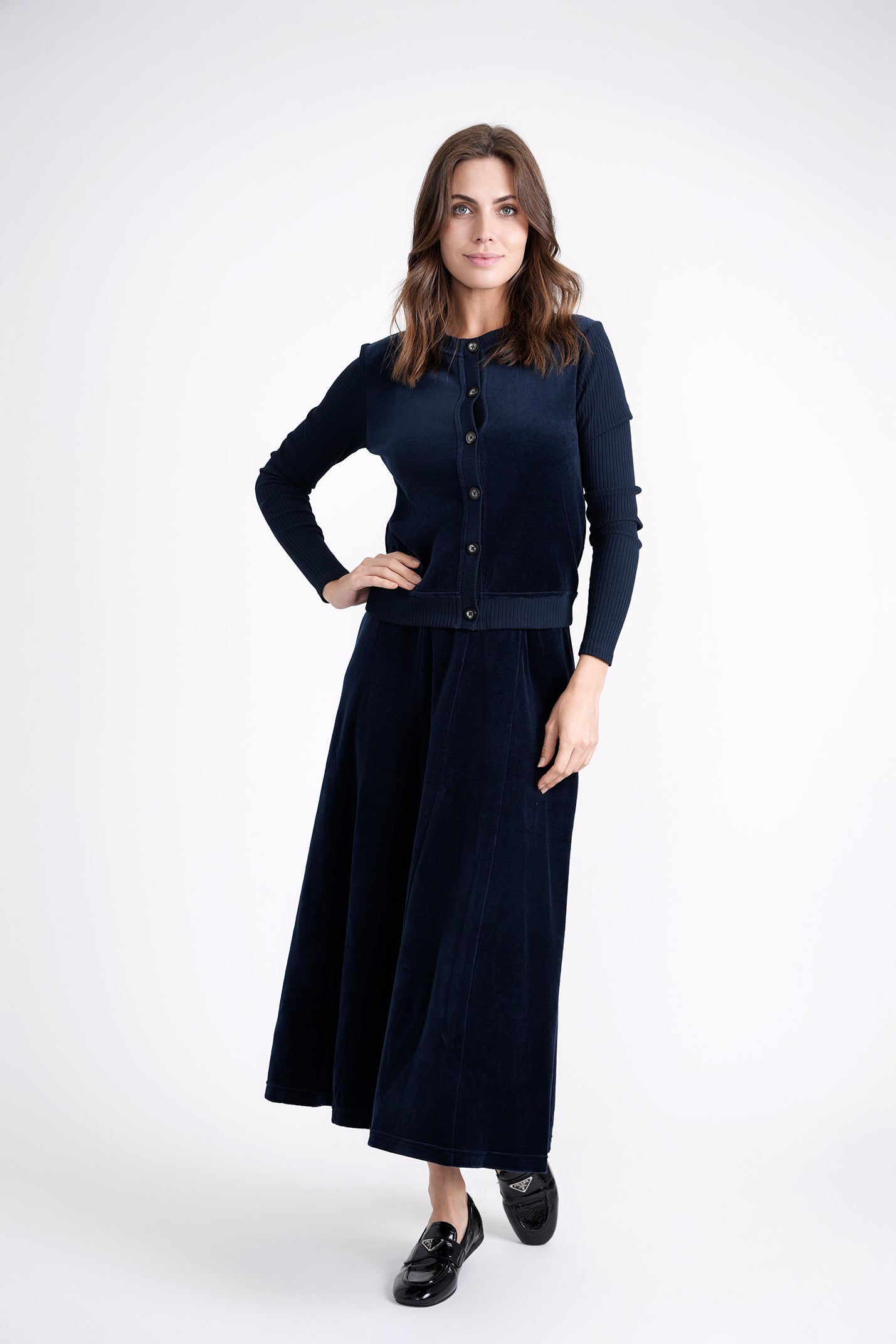 Soft Cotton Velour Cardigan for Women - Cozy Long Sleeve Open Front Sweater - Perfect for Lounge, Office & Fall Layering