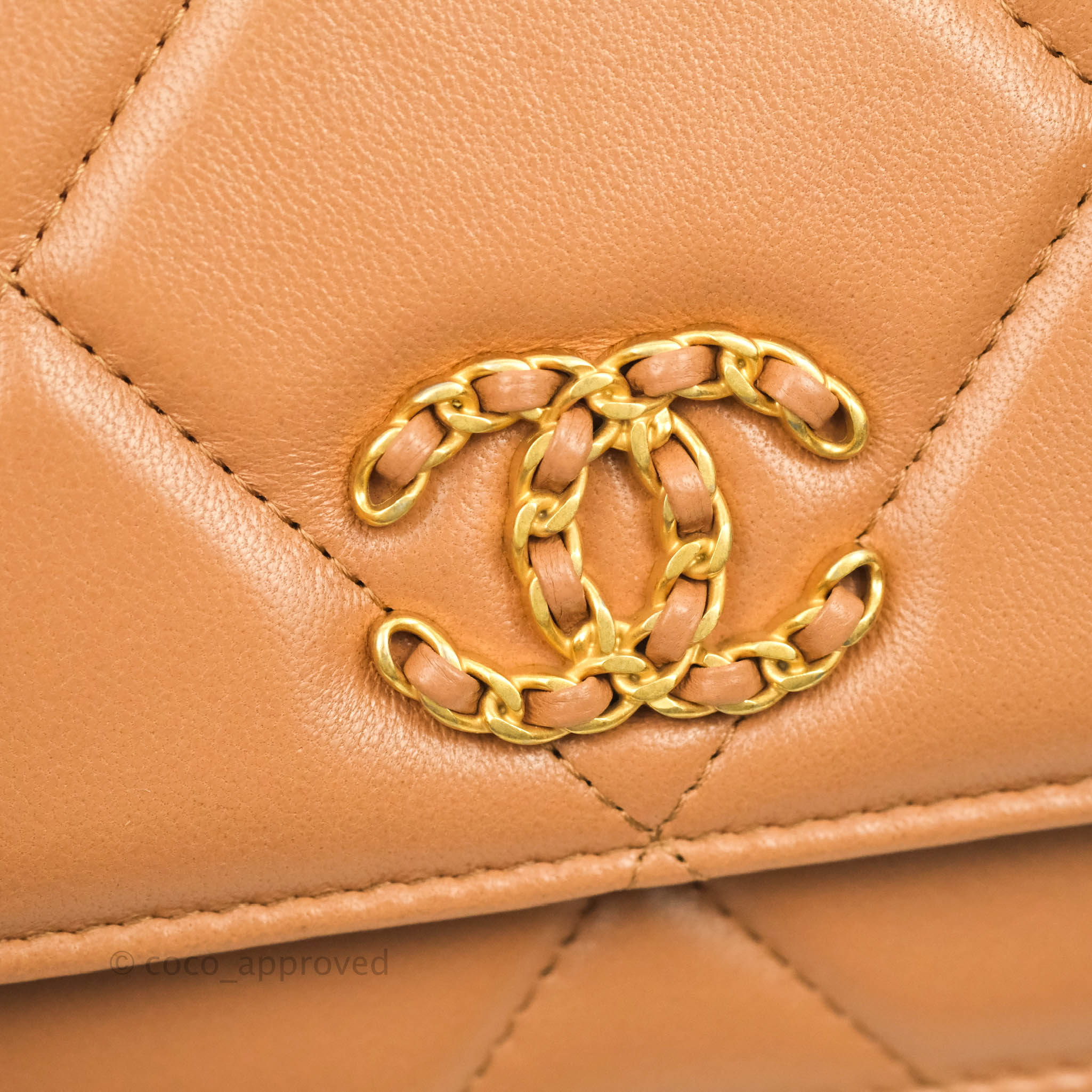 Chanel 19 Wallet on Chain WOC Dark Beige Caramel Lambskin Mixed Hardware 21K - Luxury Crossbody Bag for Women, Perfect for Evening Parties & Date Nights