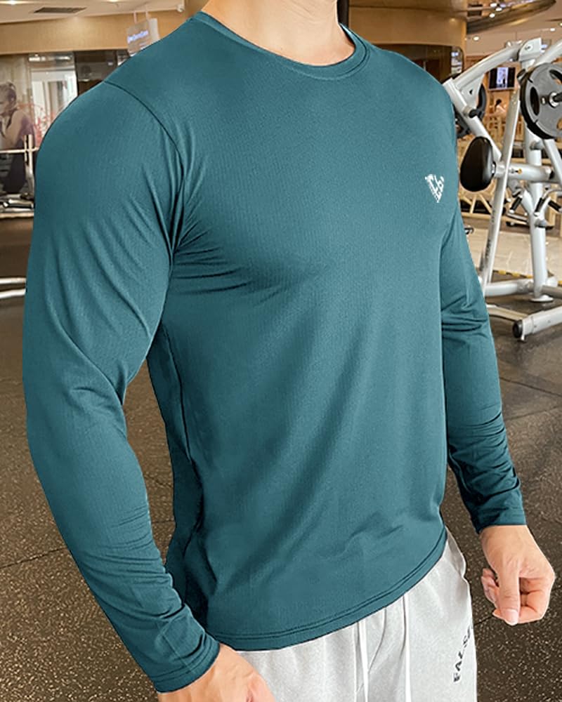 EYEBOGLER Men's Round Neck Full Sleeve Active T-Shirt - Regular Fit Workout & Casual Wear for Gym, Running & Everyday Comfort