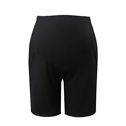 **Comfortable Maternity Shorts for Women - Stretchy Yoga Pants, Solid Color Pregnancy Lounge & Workout Shorts - Perfect for Yoga, Gym, and Everyday Wear**