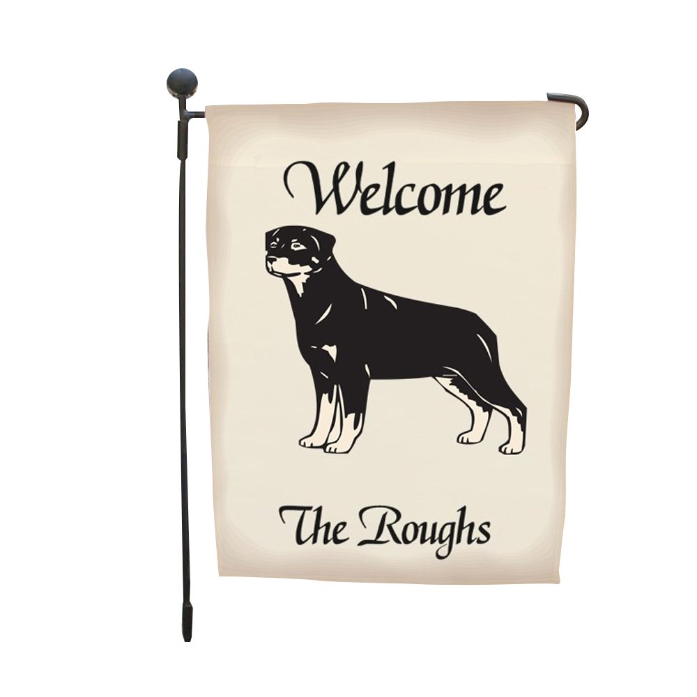 Personalized Rottweiler Dog Breed Welcome House Flag - Custom Pet Lover Gift for Outdoor Home Decor | Perfect for Front Yard, Garden & Pet-Friendly Neighborhoods
