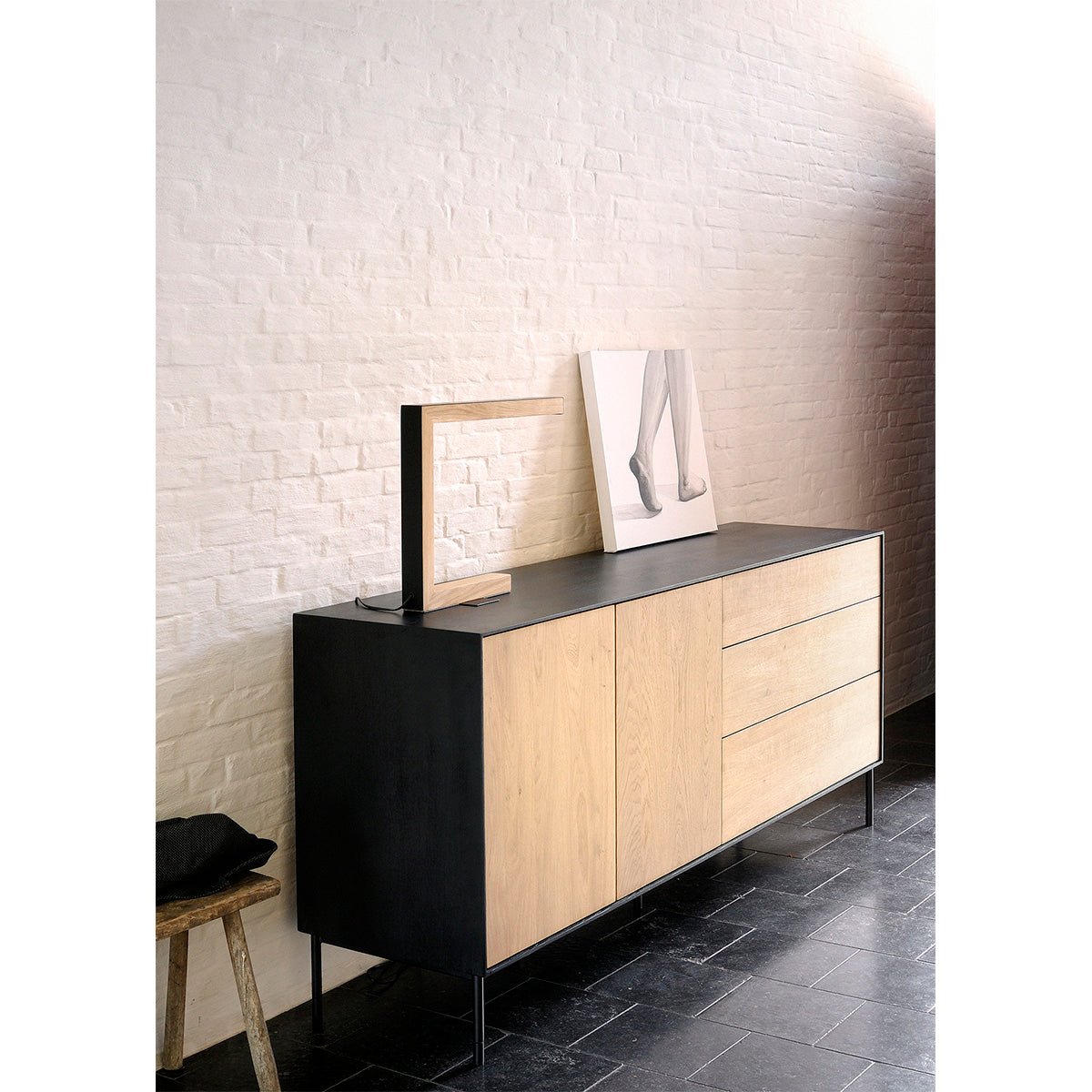 Blackbird 2 Door & 3 Drawer Sideboard Cabinet - Modern Storage Console for Living Room, Dining Room, or Entryway - Solid Wood TV Stand with Ample Storage Space