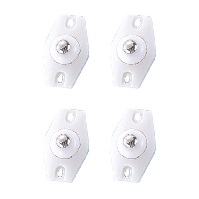 Gsiray Self-Adhesive Mini Caster Wheels - 4pcs Swivel Ball Casters with Sticky Base for Easy Mobility | Perfect for Trash Cans, Storage Boxes, Small Furniture & DIY Projects (White)