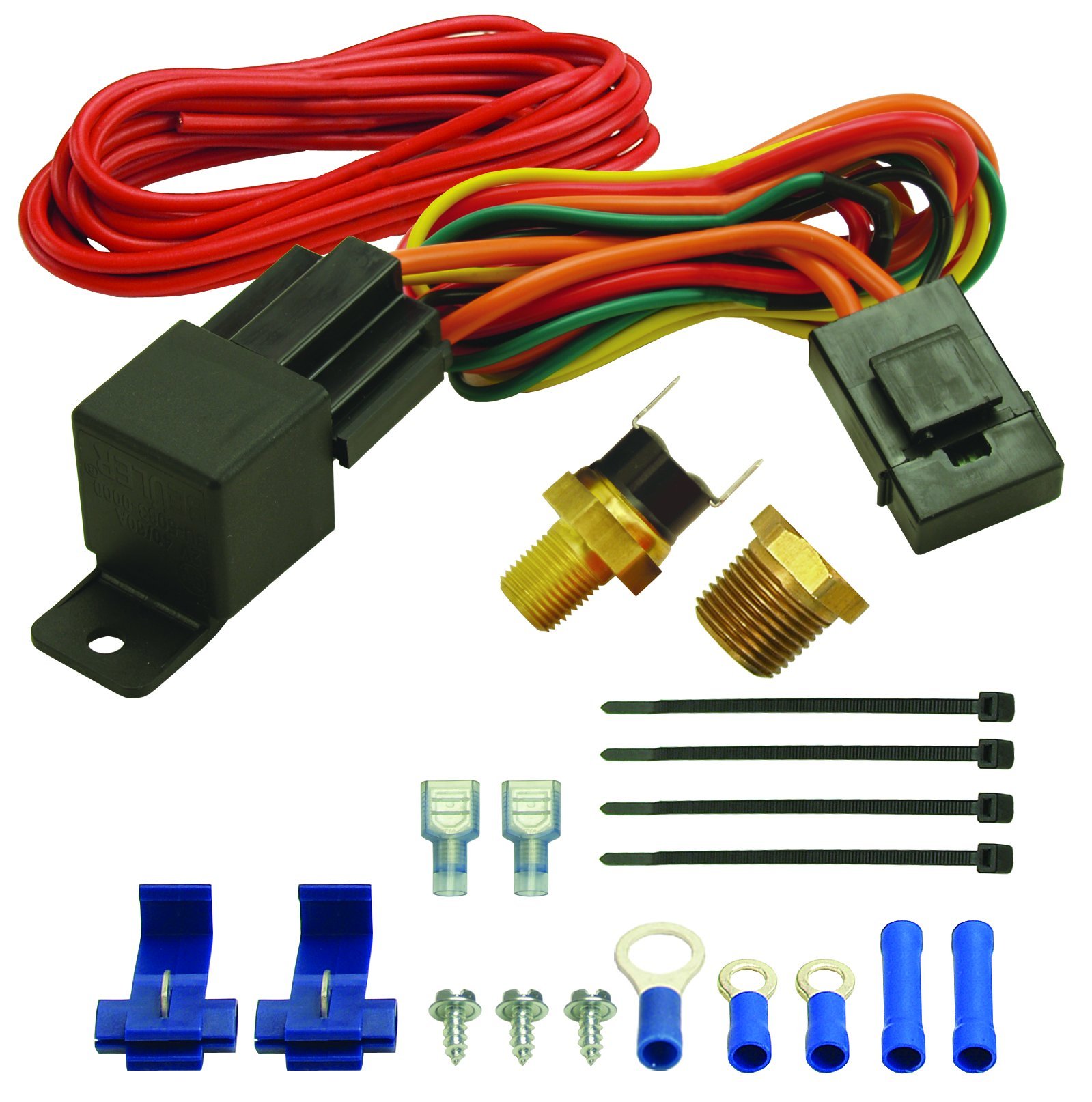 Derale 16721 190°F Single Stage Electric Fan Controller Kit - Universal Car Cooling System for Radiator & Engine Temperature Control