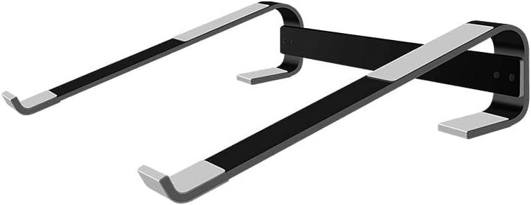 Ergonomic Metal Laptop Stand for Desk - Adjustable Portable Notebook Holder Compatible with MacBook Pro, Dell, HP (11-17.3 Inch) - Lightweight & Durable Black Computer Stand for Home Office, Gaming, and Workstation Setup