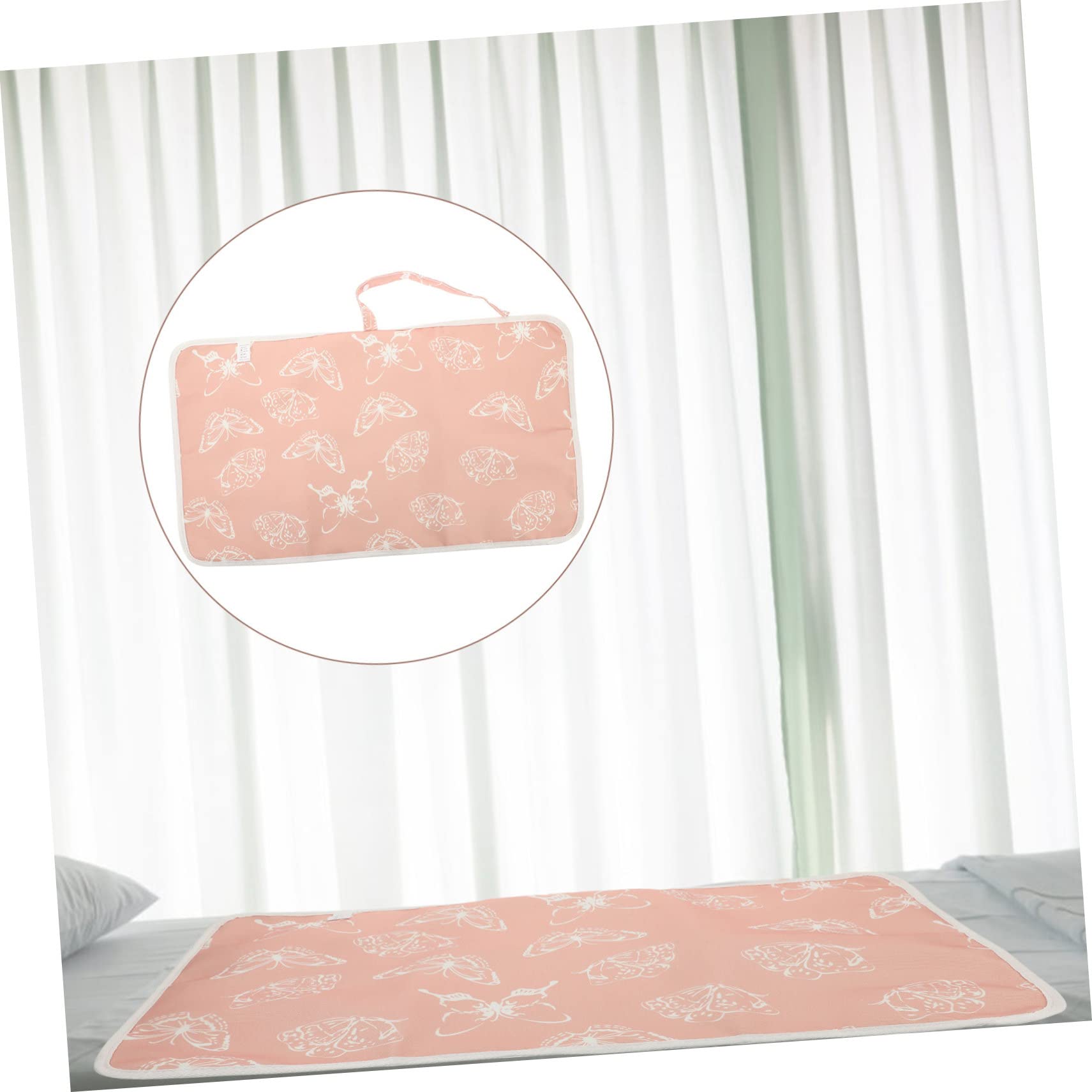 iBasenice 4-Pack Portable Baby Changing Mat - Waterproof Travel Diaper Changing Pad with Soft Polyester Cotton - Perfect for Nursery, On-the-Go & Airplane Diaper Changes