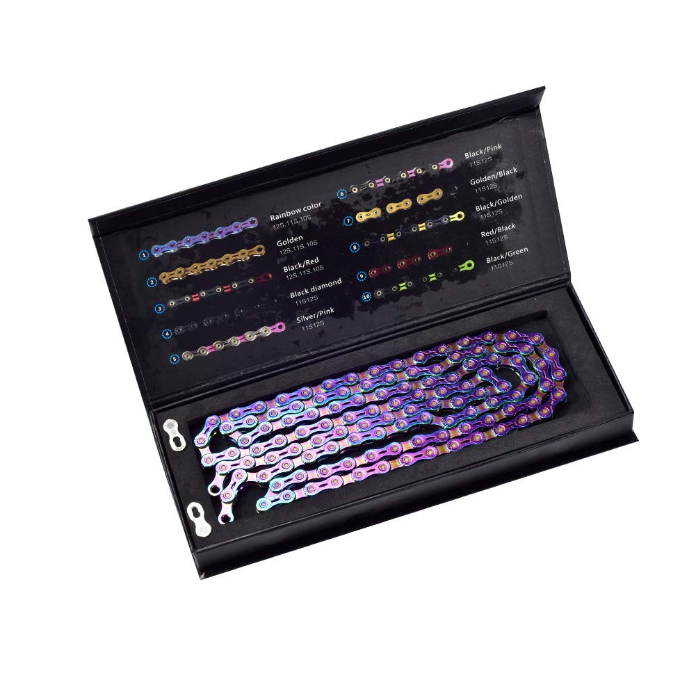 Bibike 9/10/11/12 Speed Lightweight Hollow Bike Chain - Compatible with Mountain & Road Bicycles - Perfect for Cycling, Commuting & Outdoor Adventures