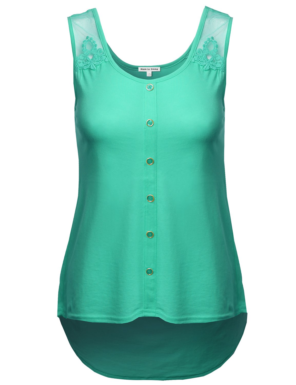 Women's Soft Stretch Lace Contrast Tank Top - Breathable Summer Casual Top for Women | Perfect for Beach, Party & Everyday Wear
