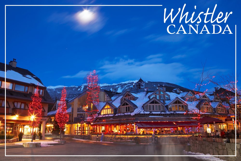 Village Scene Whistler Canada - 16x24 Gallery Quality Metal Wall Art, Aluminum Home Decor for Living Room, Bedroom & Office