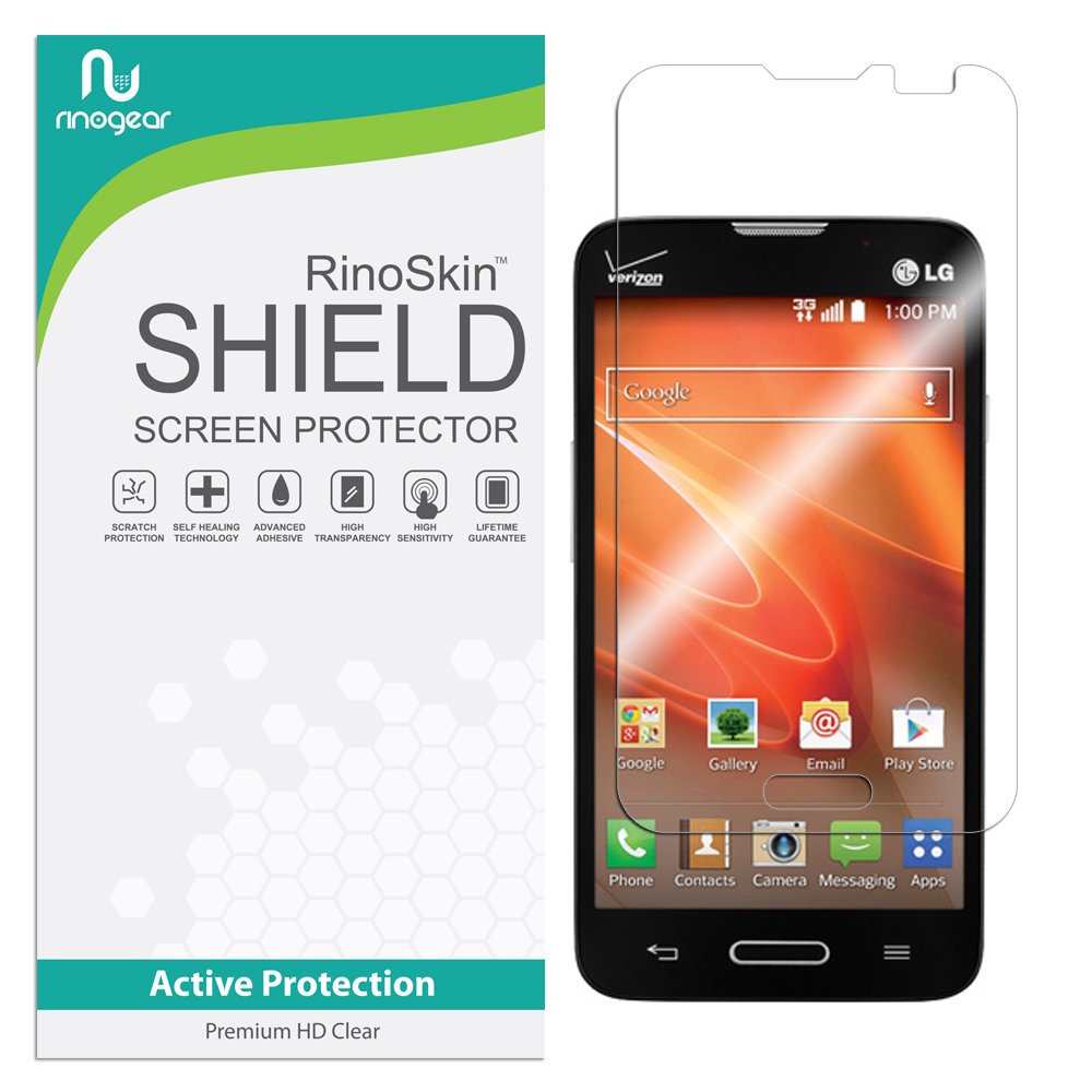 RinoGear Screen Protector for LG Optimus Exceed 2 - Case Friendly, Flexible TPU Film, Full Coverage Clear Protection - Perfect for Everyday Use, Work, and Travel