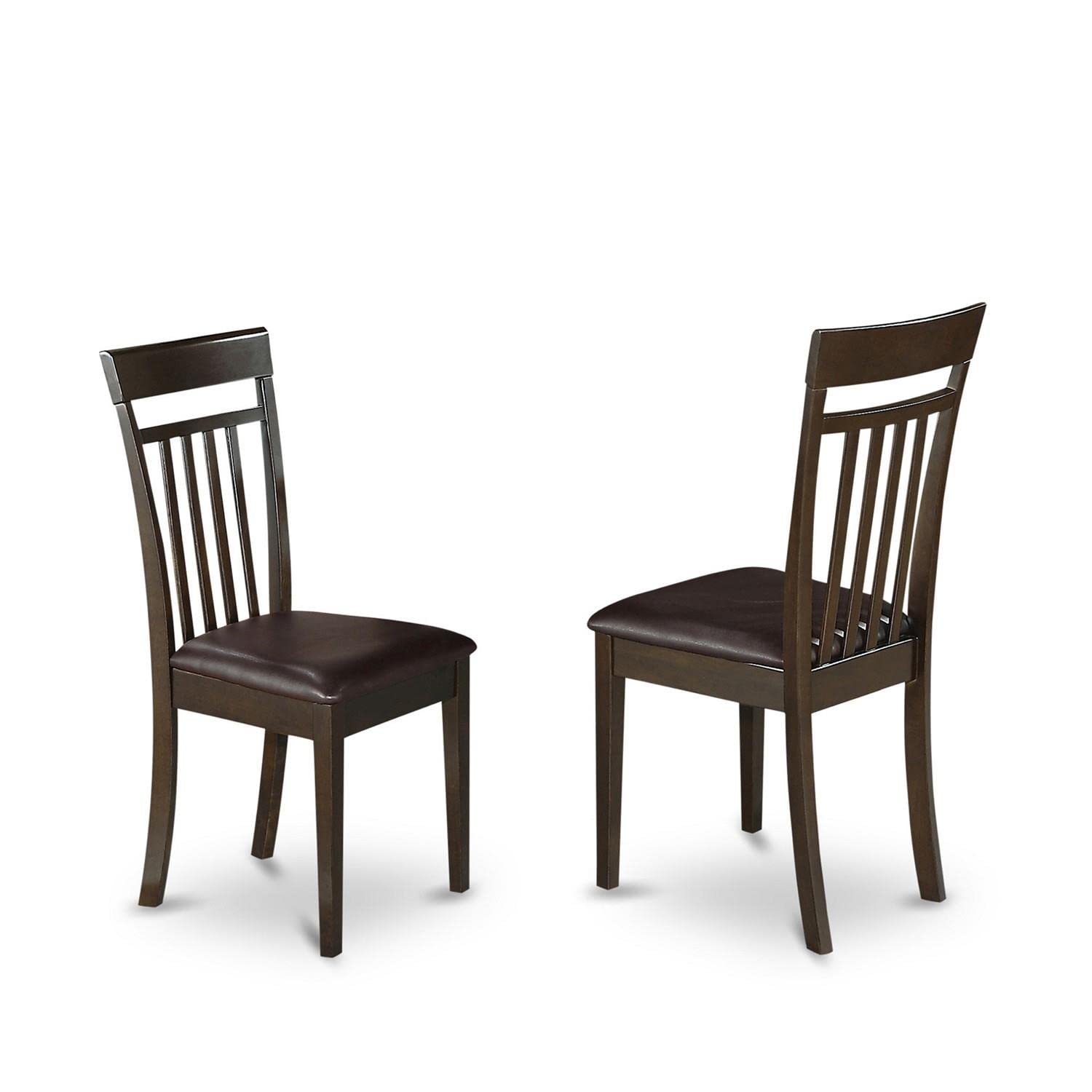 East West Furniture ANCA3-CAP-LC 3-Piece Round Dining Table Set with Pedestal Base & 2 Faux Leather Chairs, 36x36 Inch, Cappuccino - Perfect for Small Kitchens, Breakfast Nooks & Cozy Apartments