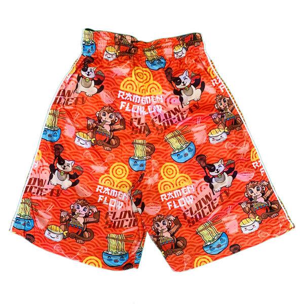 Boys Ramen Print Shorts - Trendy Cartoon Noodle Design Casual Shorts for Kids - Perfect for Summer, Beach, and Playtime