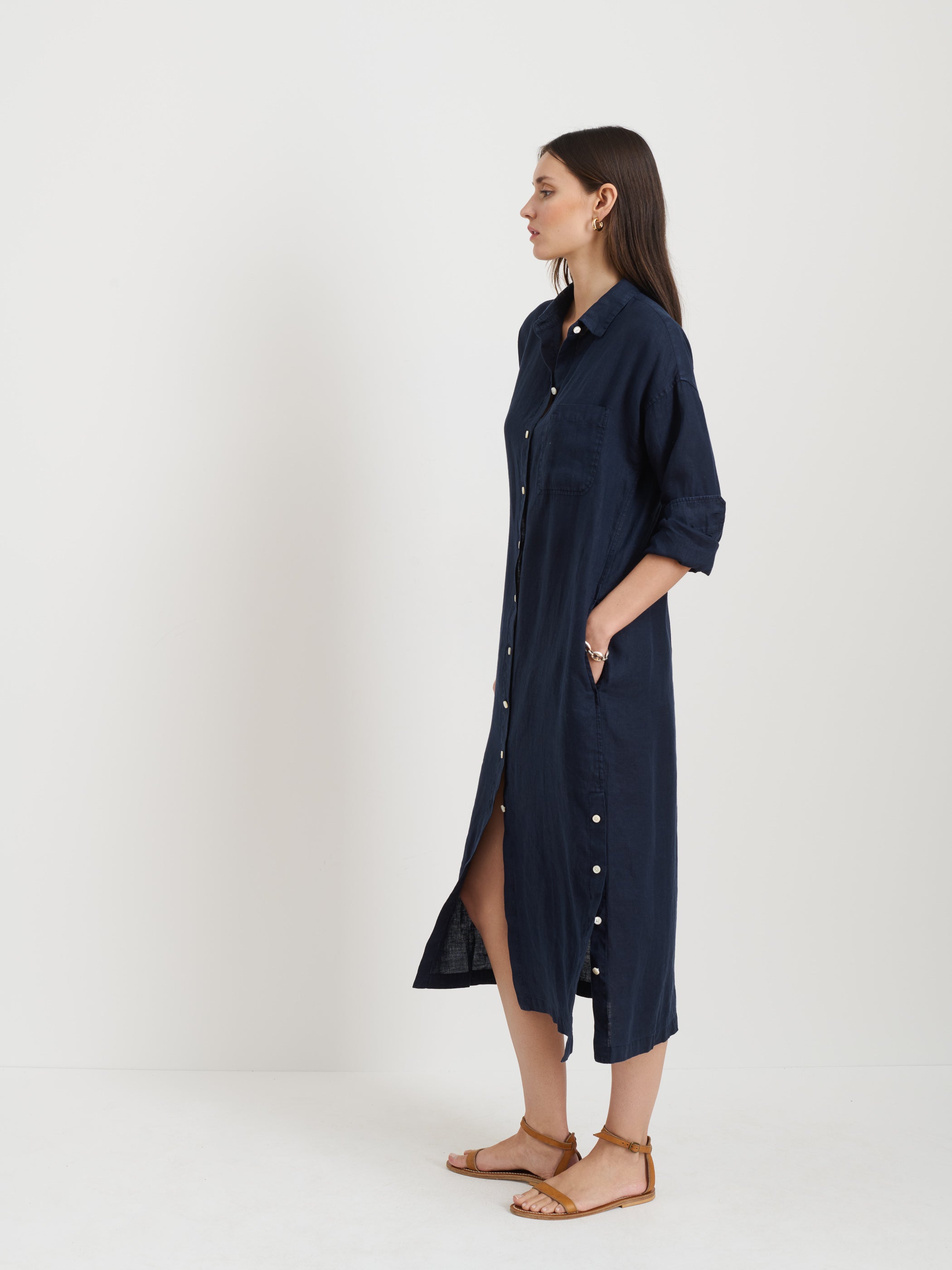 Kerry Linen Shirtdress for Women - Comfortable & Stylish Casual Summer Dress for Office, Brunch & Weekend Outings