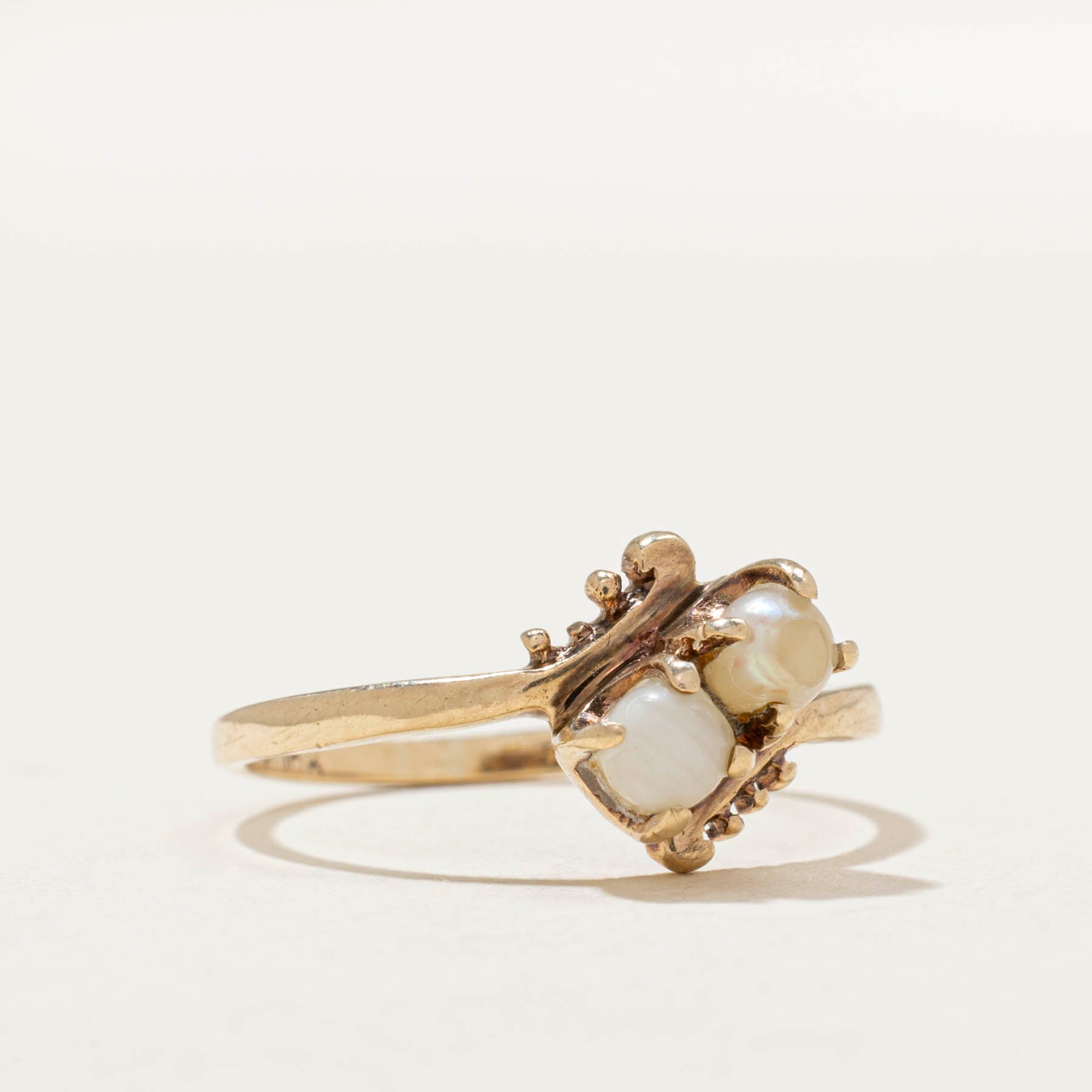Toi et Moi Pearl Ring for Women - Size 7 | Elegant Two-Stone Engagement Promise Ring | Perfect for Anniversaries, Proposals & Special Occasions