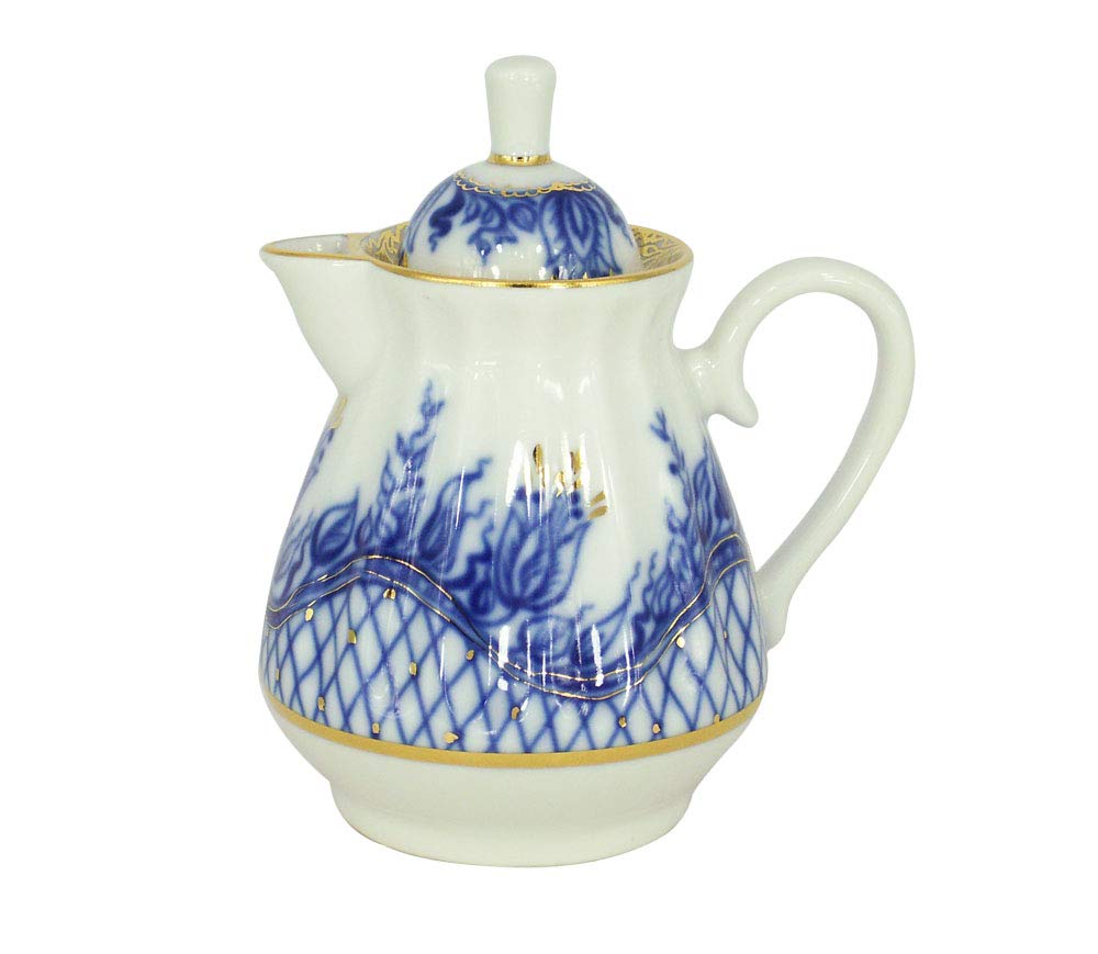 Premium Lomonosov Porcelain Creamer Milk Jug - 7.4 oz (220 ml) Elegant Tea & Coffee Accessory for Home, Cafe, and Restaurant Use