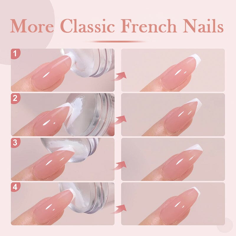 French Nail Art Stamper & Gel Polish Set #24 - Professional Manicure Kit for DIY Nail Designs at Home or Salon