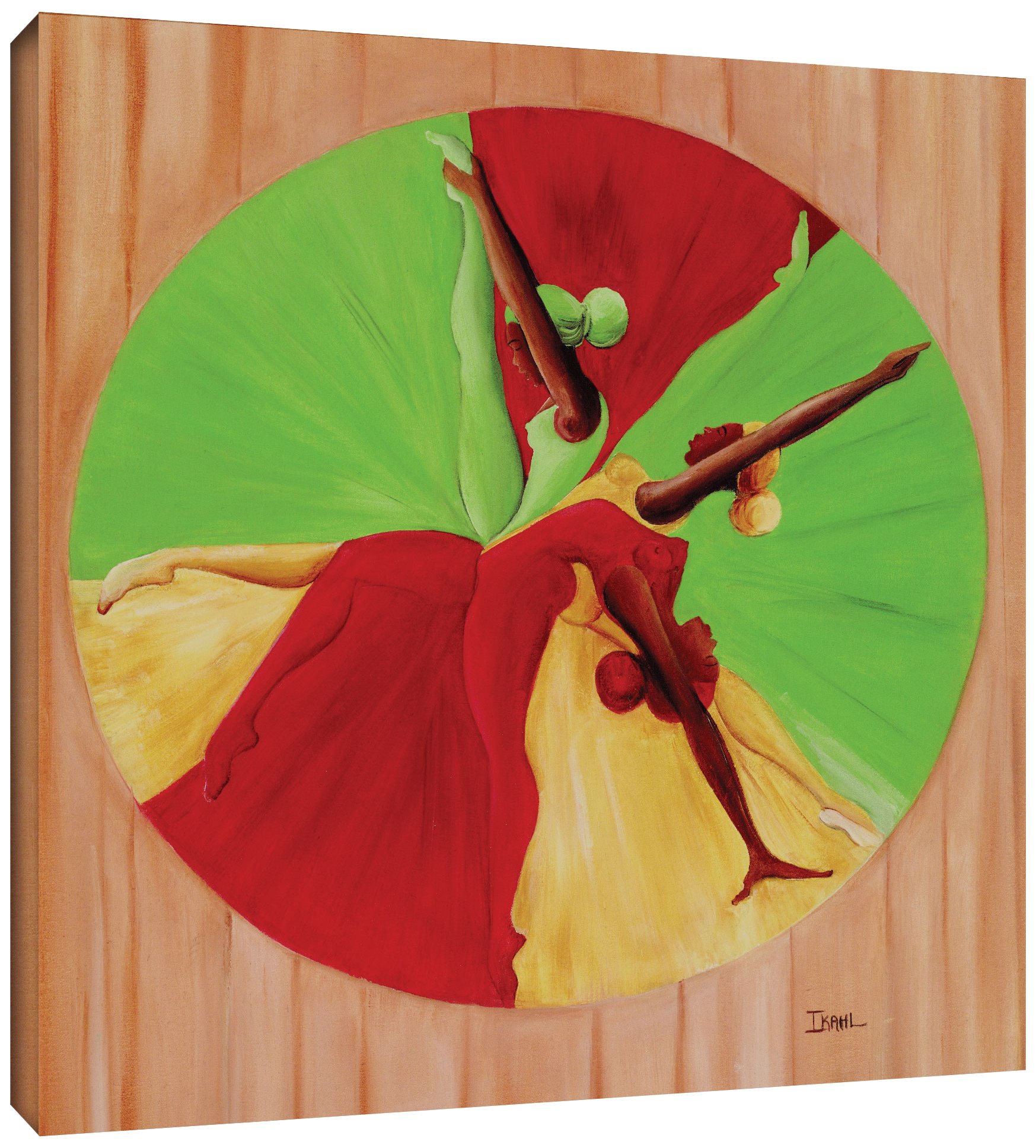 Ikahl Beckford 'Dance Circle, 2002' Gallery Wrapped Canvas Art Print - 18x18 Inches Wall Decor for Living Room, Bedroom & Office
