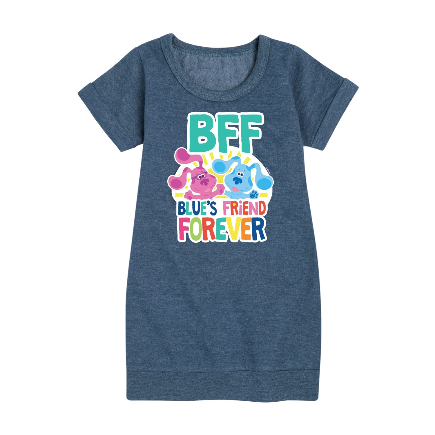 HYBRID APPAREL Blue's Clues & You! Blue's Friend Forever Fleece Dress for Toddler & Youth Girls - Cozy Playtime & Birthday Outfit