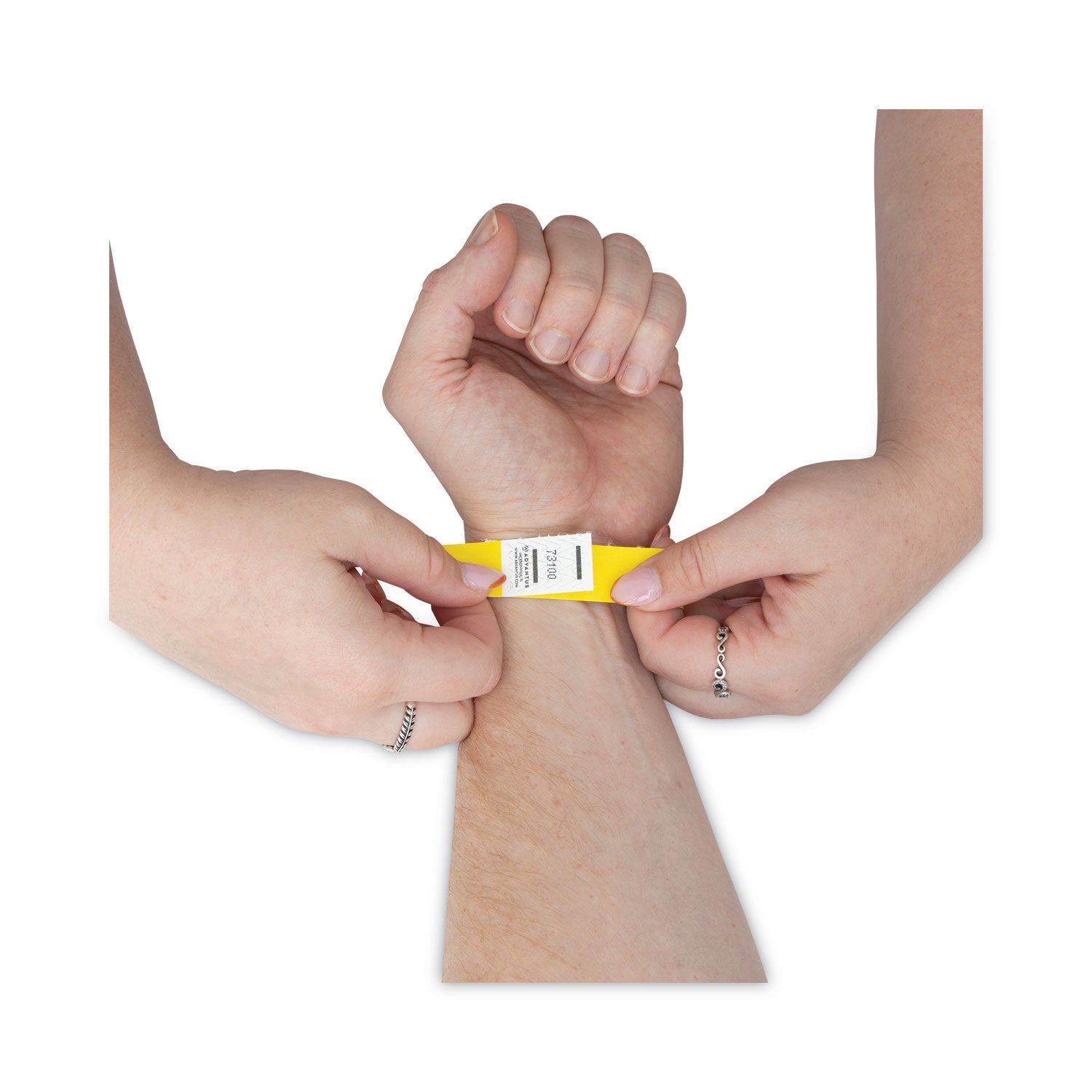 Advantus Sequentially Numbered Crowd Control Wristbands - 500 Pack, Neon Yellow, 9.75