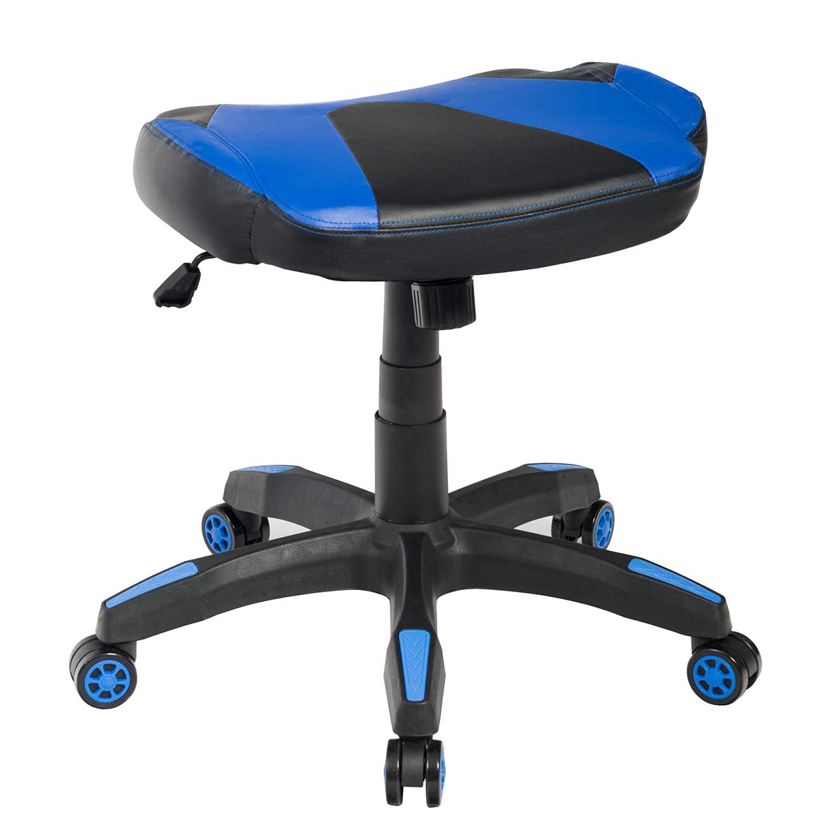 Giantex Adjustable Gaming Footstool with 360° Swivel - Faux Leather Rolling Stool for Office, Racing & Ergonomic Chairs - Blue | Perfect for Gaming Setup, Home Office & Relaxation