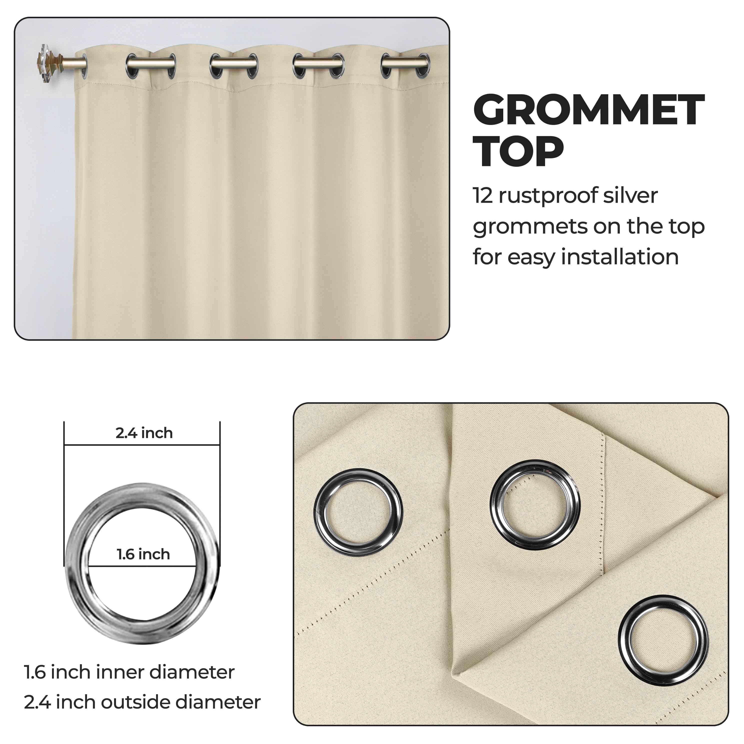 Classic Modern Solid Blackout Curtain Panels - Set of 2 for Bedroom & Living Room - Light Blocking Thermal Insulated Window Drapes for Home Decor