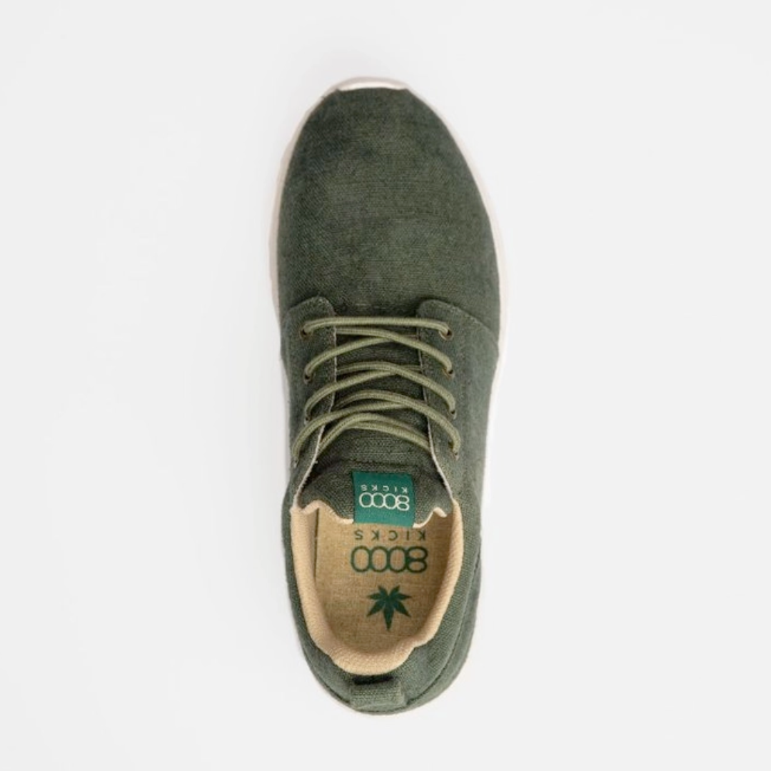 8000kicks Explorer V2 Green Sneakers - Waterproof & Eco-Friendly Shoes for Men | Perfect for Hiking, Travel & Outdoor Adventures