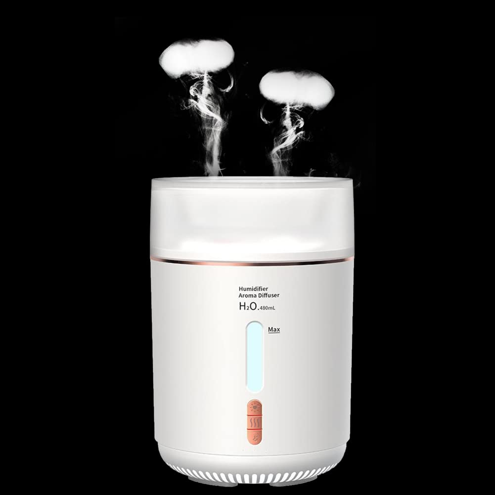 NNTA Ultrasonic Essential Oil Diffuser & Humidifier - Jellyfish Double Smoke Ring Aromatherapy Mist Maker with Cloudy Vibe for Home, Bedroom, Office | Perfect for Relaxation, Yoga & Better Sleep