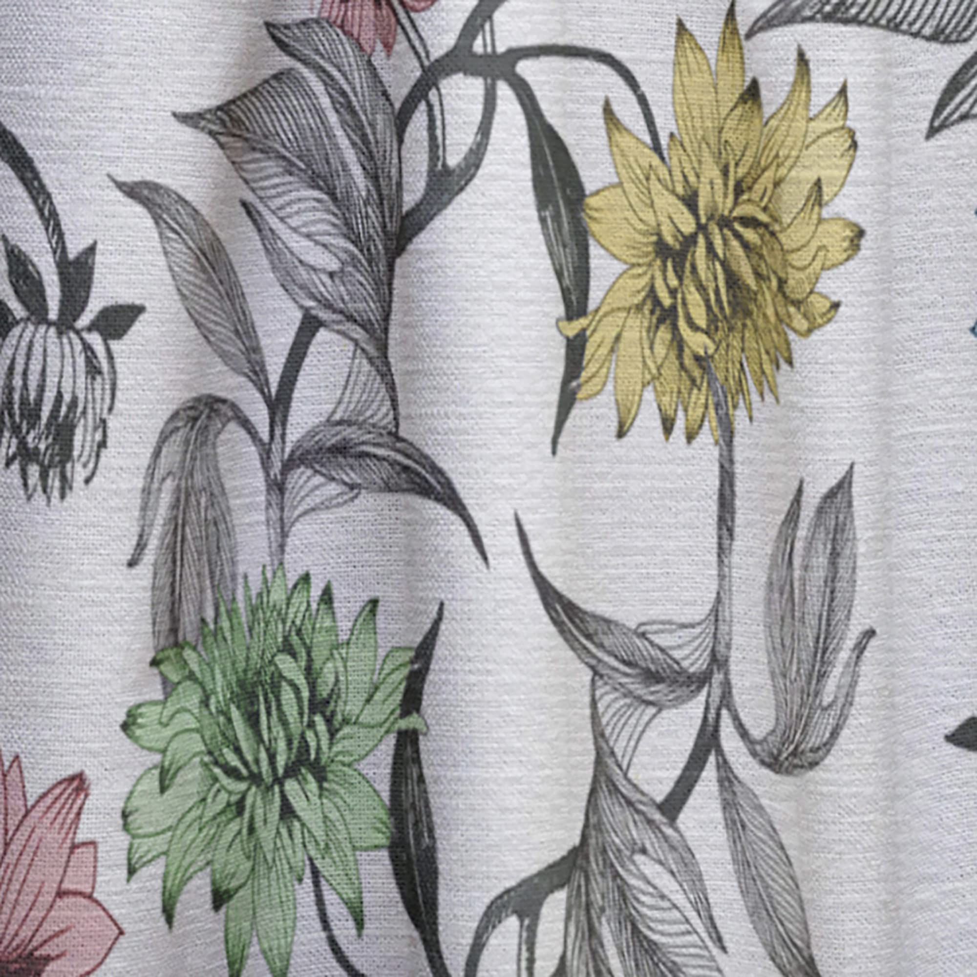 DesignQ Hand-Painted Summer Floral Curtains - Thermal Insulated Blackout Drapes for Bedroom & Living Room (52x120 Inches) - Perfect for Home Decor & Light Control