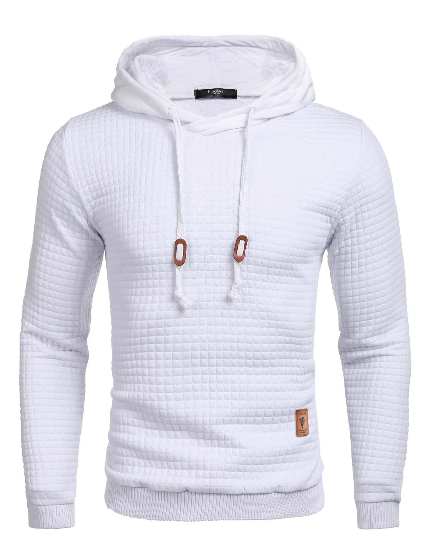 COOFANDY Men's Casual Hooded Sweatshirt - Long Sleeve Waffle Knit Pullover Hoodie with Drawstring | Perfect for Streetwear, Lounge & Outdoor Activities