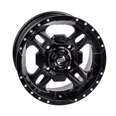 4/137 Tusk Beartooth 14x7 5.0 + 2.0 Matte Black ATV Wheels for CAN-AM Outlander L Max 570 (2016) - Durable Off-Road Wheels for Mud, Trail & Adventure Riding