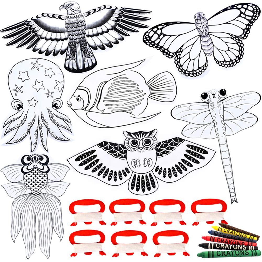 DIY Blank Painting Kite Kit for Kids & Adults - Bulk White Diamond Kites with Handles & Strings - Perfect for Outdoor Parties, Art Projects & Family Fun Activities
