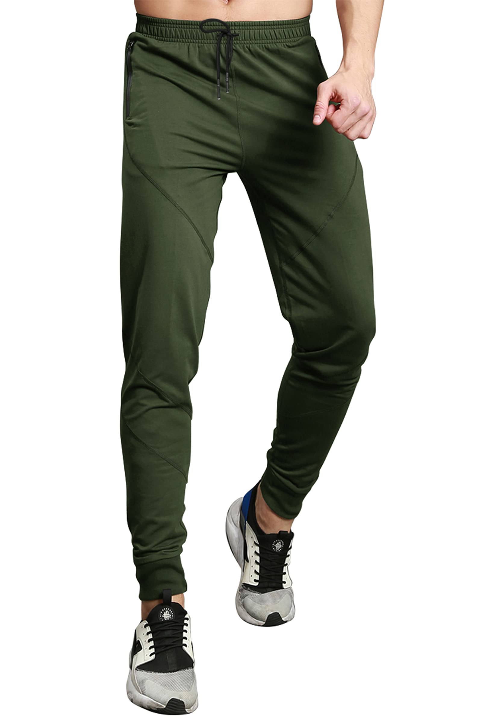 BASUDAM Men's Sweatshirt Jogger Pants with Zipper Pockets - Comfortable Casual Workout & Lounge Pants for Running, Gym, and Home Wear