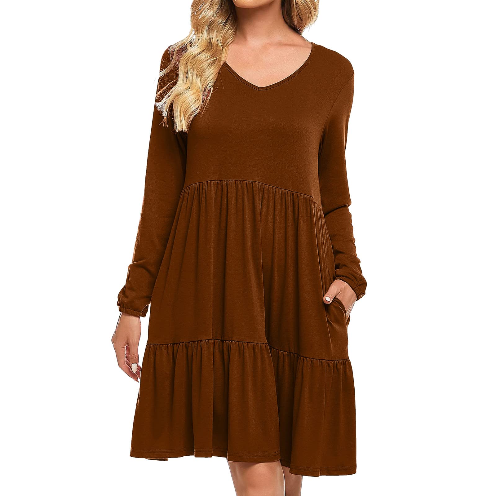 Women's Short Sleeve T-Shirt Dress - Casual Button Down O-Neck Loose Fit Soft Prom High Low Hem Dress | Perfect for Summer Outfits, Beach Wear, and Casual Everyday Style