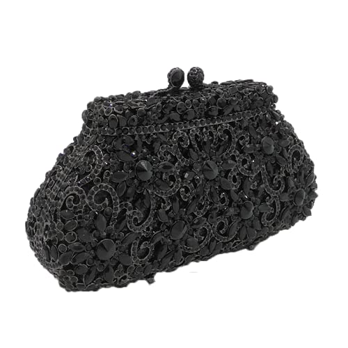 FGG Women's Crown Minaudiere Handbag - Elegant Crystal Flower Clutch Purse for Formal Evening, Wedding & Special Occasions | Perfect for Prom, Gala & Bridal Accessories