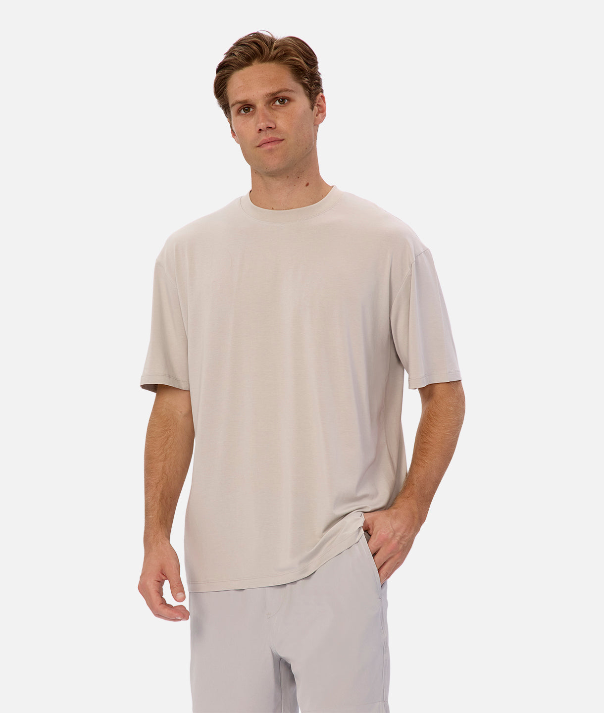 Freeman Athletic Tee - Breathable Cement Gray Workout T-Shirt for Men | Gym, Running & Casual Wear
