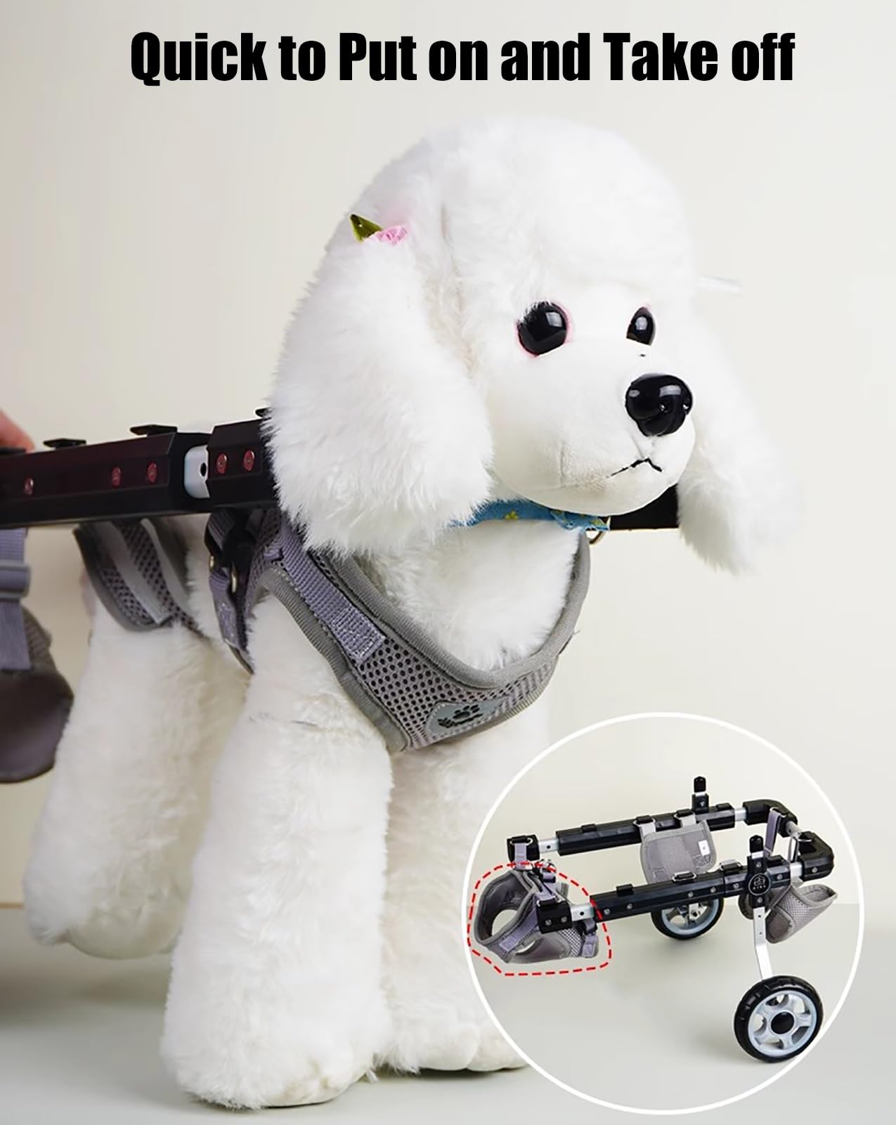 Adjustable Dog Wheelchair Cart for Disabled Pets - Small, Medium & Large Size Pet Mobility Scooter for Hind Leg Injuries | Perfect for Rehab, Outdoor Walks & Daily Support (Large)