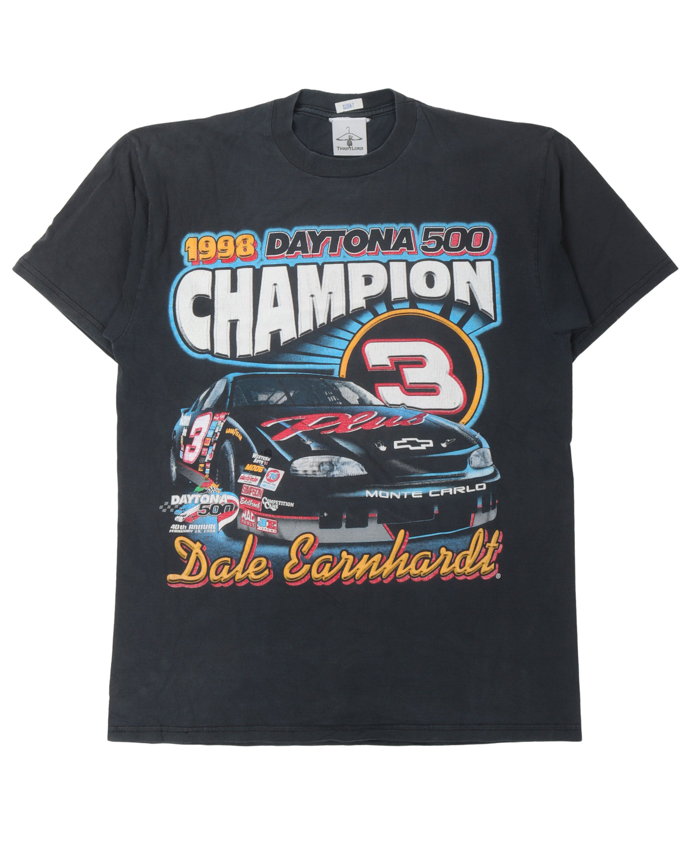 1998 Daytona 500 Championship Vintage T-Shirt - NASCAR Racing Fan Gift & Collector's Item for Motorsport Enthusiasts