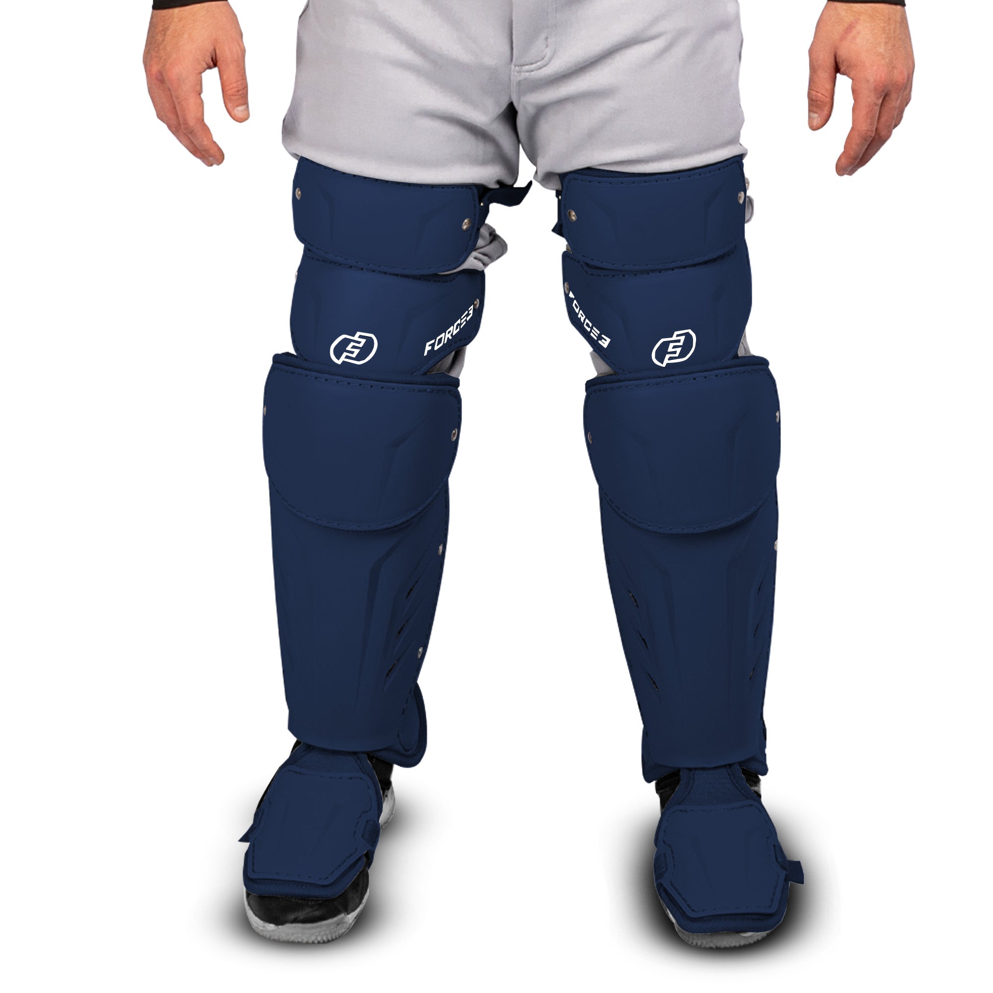 FORCE3 XS3® Pro Leg Guards for Adults - Baseball & Softball Protective Gear - Perfect for Catchers, Umpires & Players
