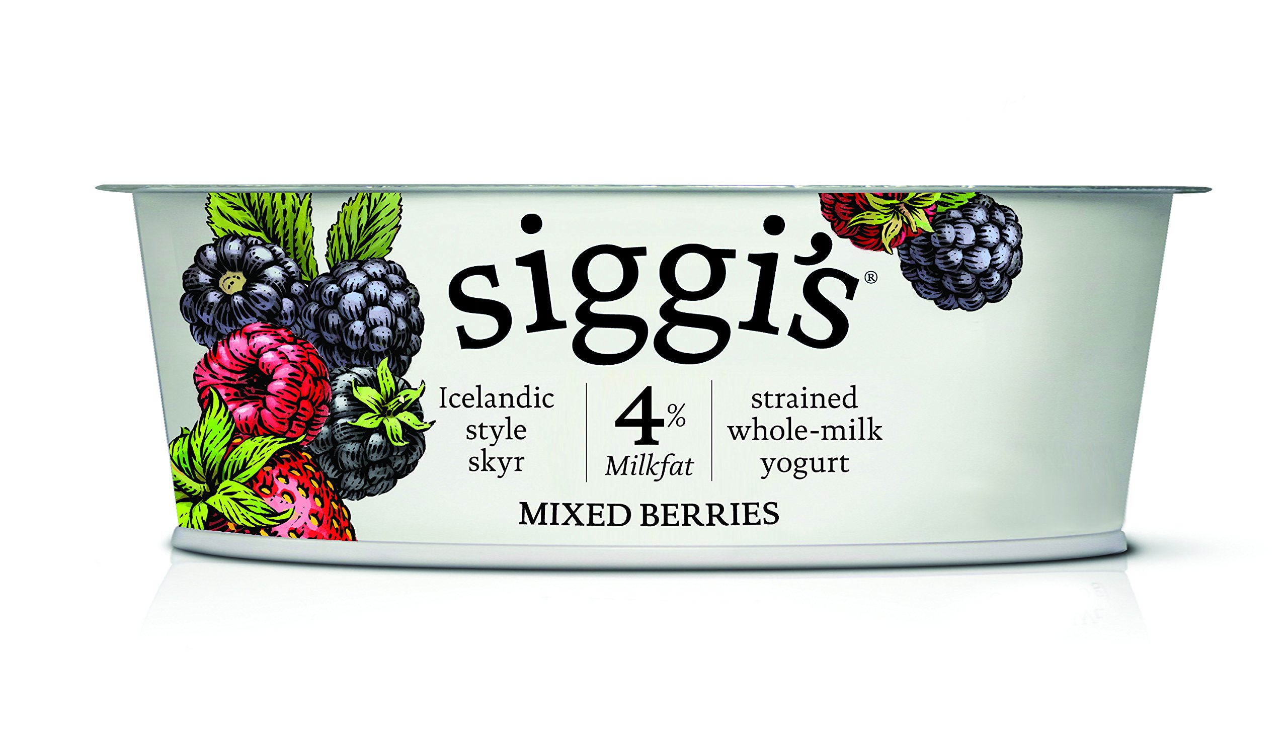 Siggi's Icelandic Strained Whole Milk Yogurt Mixed Berry 4.4 oz - High Protein Thick Yogurt Snack for Breakfast, Lunch Box & Healthy On-the-Go Snacking