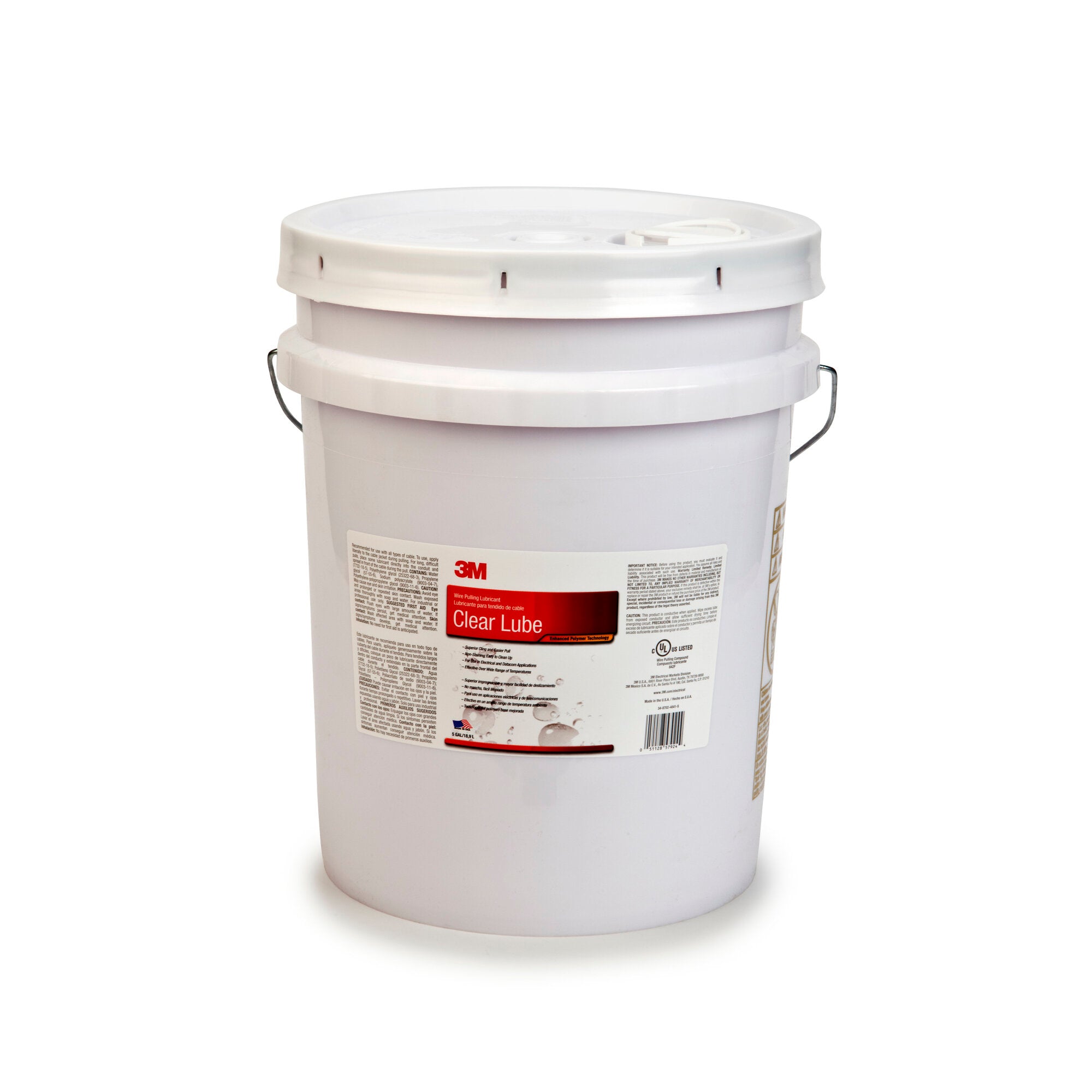 3M Clear Wire Pulling Lubricant WLC 5 - 1 Gallon Drum for Electrical Wiring, Cable Installation & Conduit Work | Ideal for Electricians, Contractors & DIY Projects
